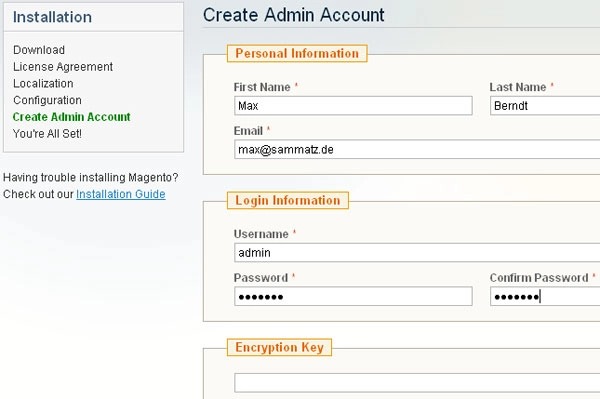 encryption key verification magento installation