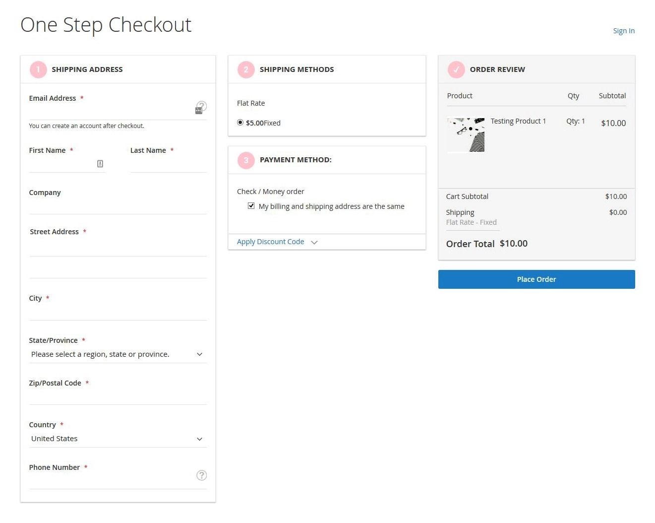 one step checkout magento 2 extension development