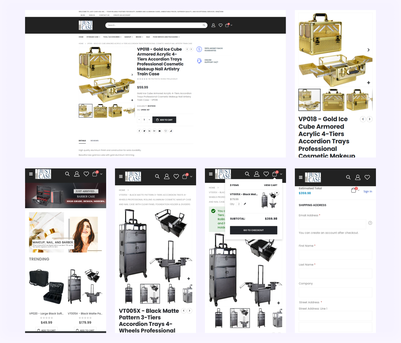 Case website screenshots