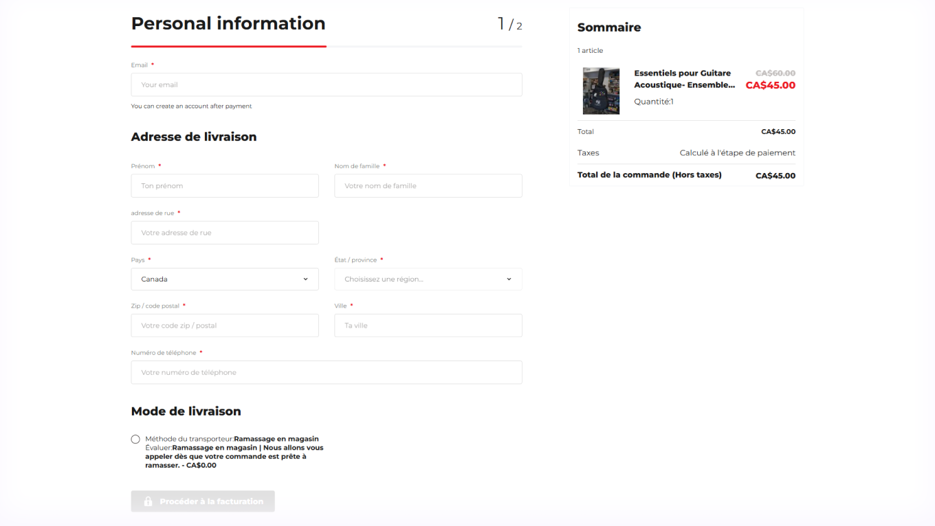 Final MusiqueDepot website